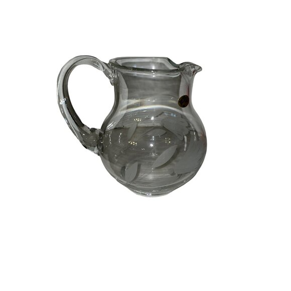 Vintage 1985 Action Industries Floral Lace Pitcher Hand-cut Turkish Crystal NEW - Picture 4 of 16